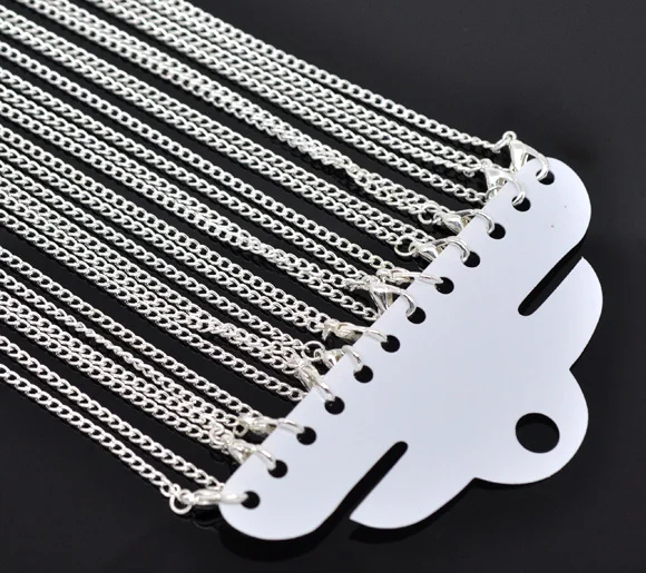 

Free Shipping 24 Strands Silver Plated Lobster Clasp Link Chain Necklaces 2x3mm, 16" Findings