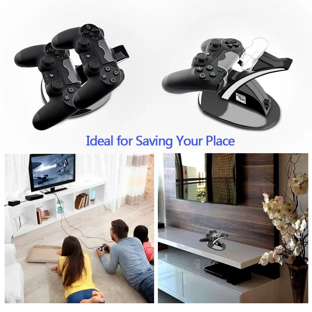 PS4 Controller Charger Ps4 Charging Docking Station LED Light Indicators Bottom PS4/PS4 Slim/PS4 Pro Controll | Электроника