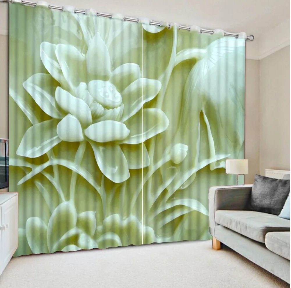 

marble louts 3D Curtain Printing Blockout Polyester Chinese Sun Photo Drapes Fabric For Room Bedroom Window