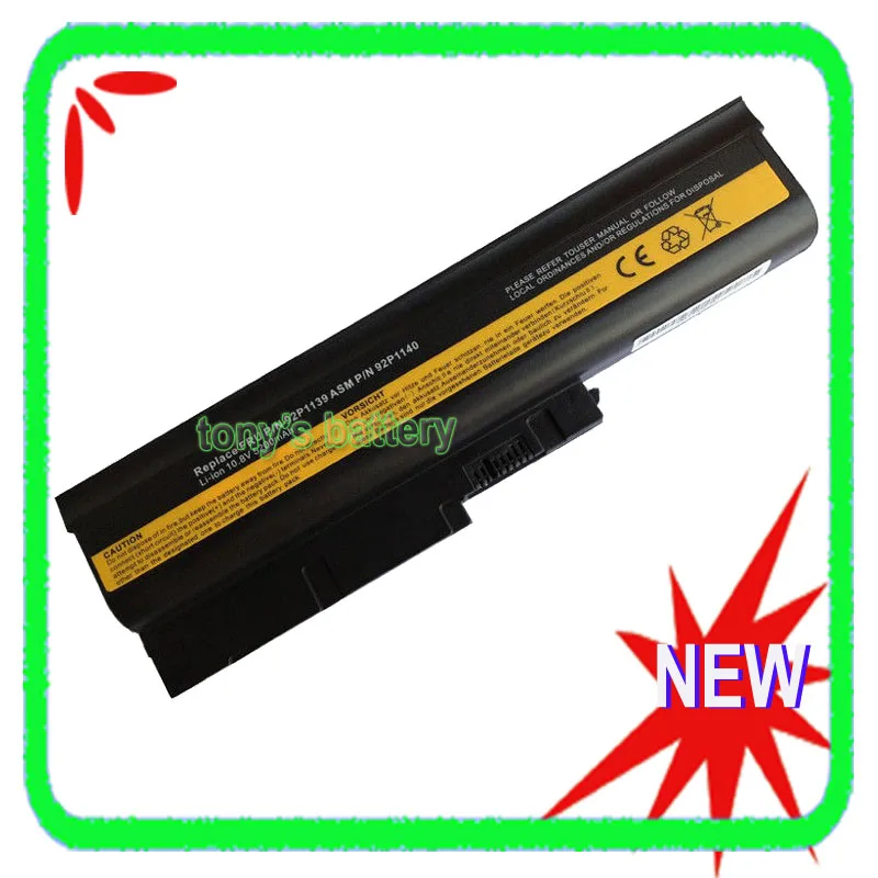 

6 Cell Laptop Battery for Lenovo IBM ThinkPad R60 R60e T60 T60p Z60m SL300 SL400 SL500 R500 W500 T500