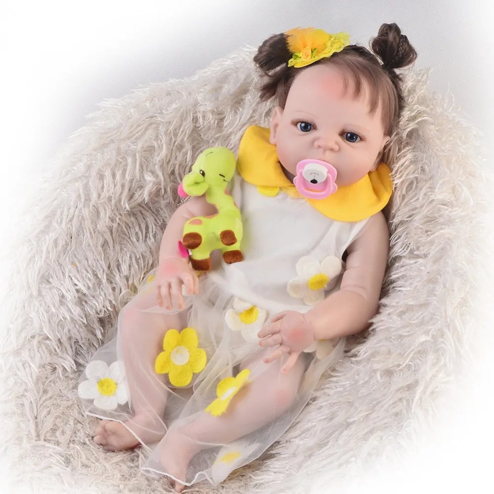 Bebes reborn полный Силиконовый reborn baby girl куклы живые дети подарок на день рождения куклы игрушки можно купать стиль boneca reborn