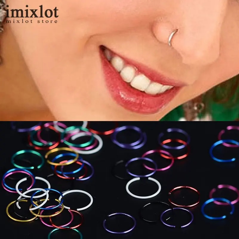 Imixlot 20 шт. пирсинг носа кольцо Поддельные перегородки Украшения для тела