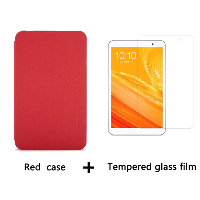 Red-Glass film Высокое качество Передняя Поддержка Стенд чехол для Teclast P80X 8,0 дюймов планшетный ПК закаленная пленка для Teclast p80x+ стилус - Цвет: Red-Glass film