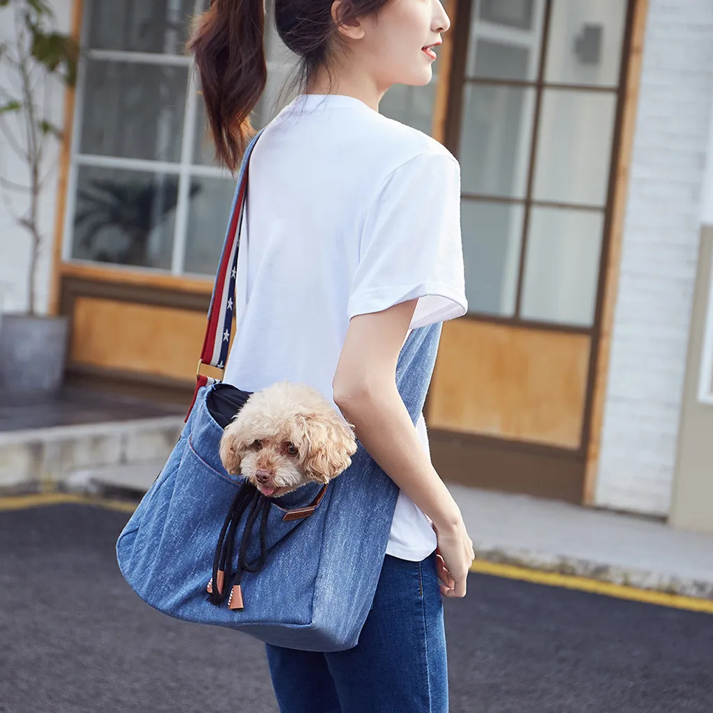 Transer Собака Автокресло Обложка ретро животное Hangbag Cat Carrier Travel Tote Сумка собак слинг синий мешок посылка 19Apr25 P40