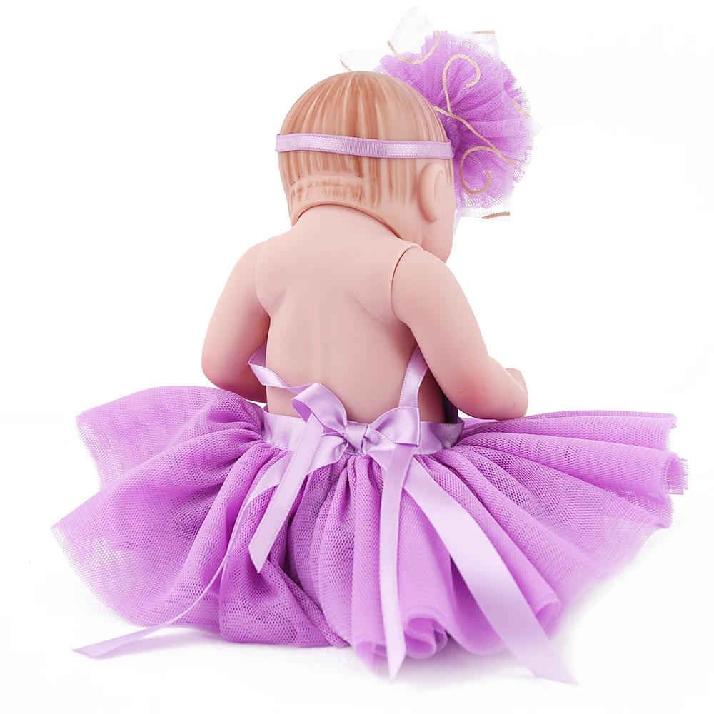 Кукла NPK Reborn Baby Mini 10 дюймов фиолетовое платье для девочек Акционная коллекция