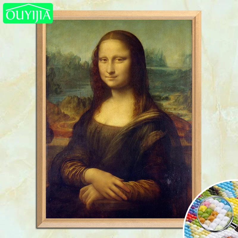 Da Vinci Алмазная картина &quotМона Лиза&quot 5D DIY алмазная полностью квадратная вышивка