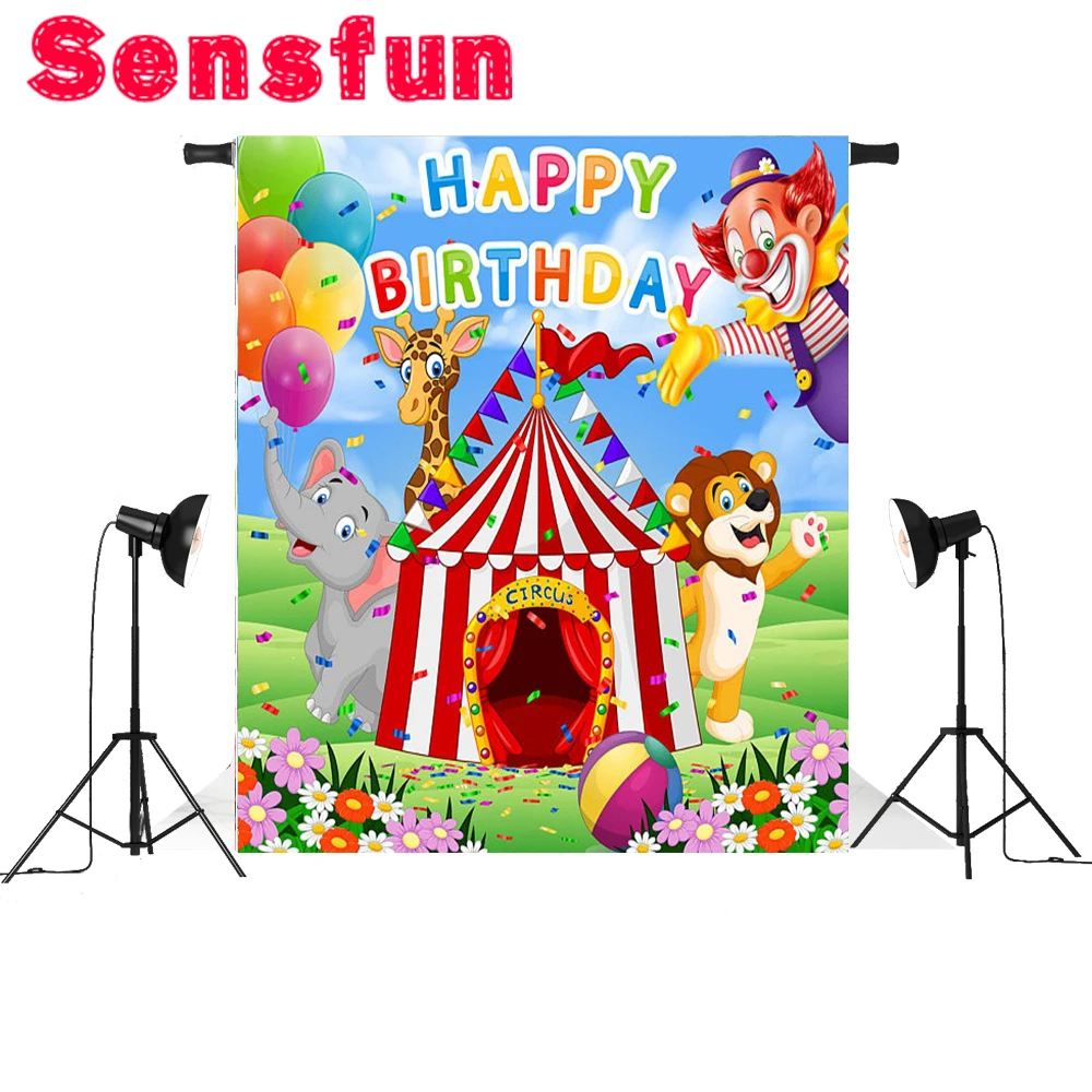 Виниловые фоны для студийной фотосъемки с героями мультфильмов карнавал цирк