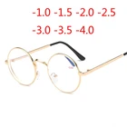 -1,0-1,5-2,0-2,5-4,0 готовой близорукость очки для Для женщин мужчин антибликовыми свойствами Llight короткий-очки для коррекции зрения круглые очки для близорукости