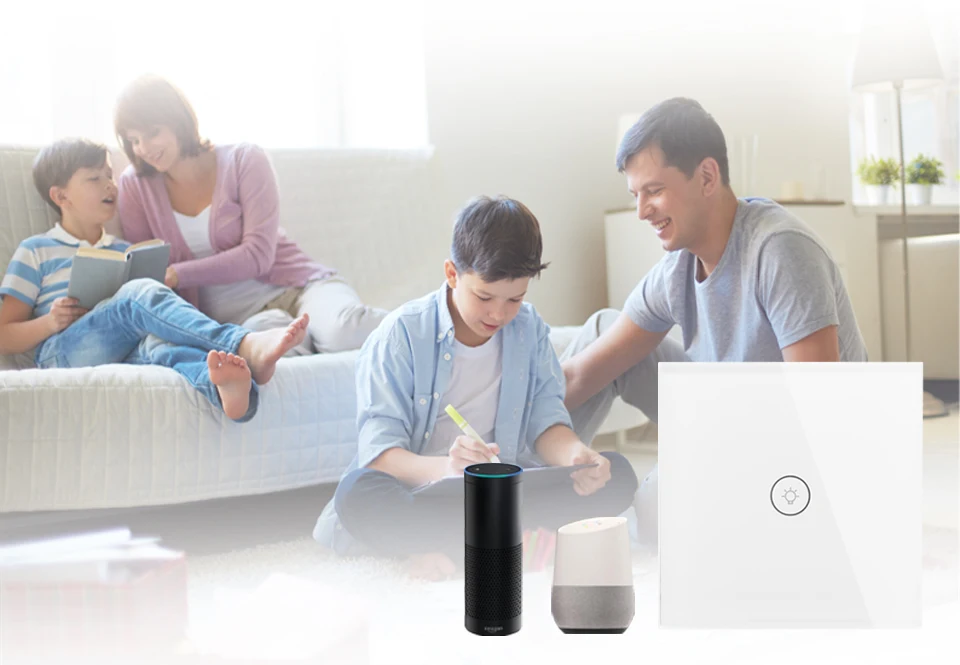 США ЕС Великобритания WiFi Smart стены сенсорный выключатель разъем мобильное приложение Дистанционное управление без концентратора требуется работать с Amazon Alexa google дома