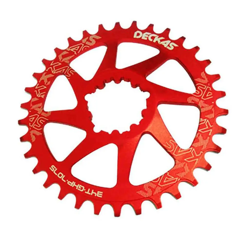 Round-Red-38T Deckas GXP Road велосипедная Звездочка 32/34/36/38 T MTB передняя Звездочка Круглый/Овальный брелок для ключей для горного велосипеда SRAM GXP XX1 XO1 X1 GX XO X9 - Цвет: Round-Red-38T
