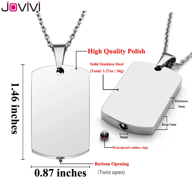 Jovivi новые военные Жетоны для собак из нержавеющей стали подвеска урна на