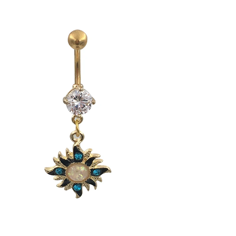 Женское кольцо на пупок с белым огненным опалом 1 шт.|sexy body jewelry|body jewelrybelly button rings |