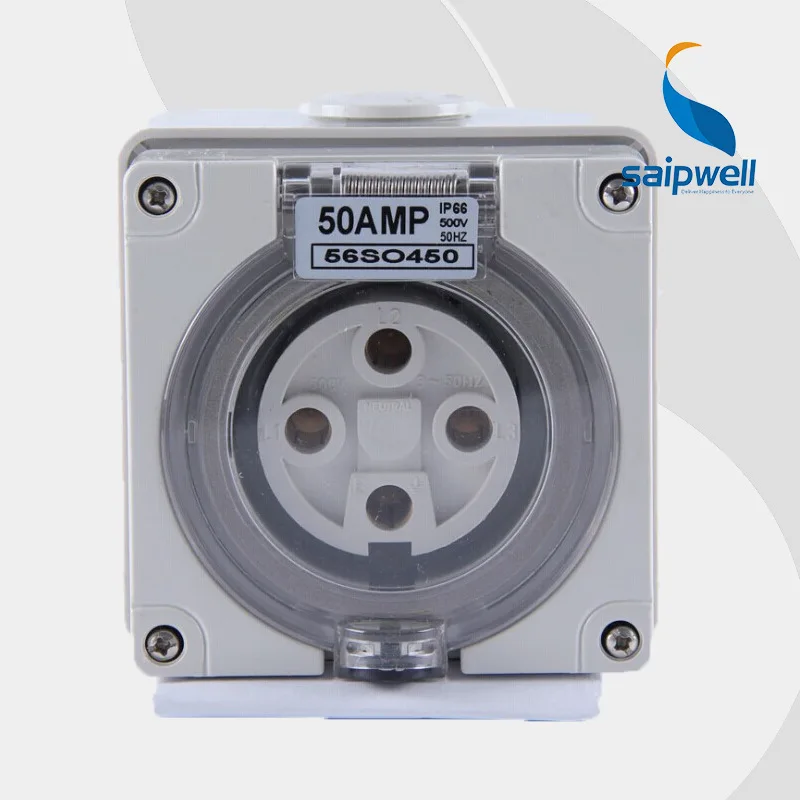 Saip/Saipwell IP67 250V 50A 4P Европейская/австралийская электрическая Водонепроницаемая
