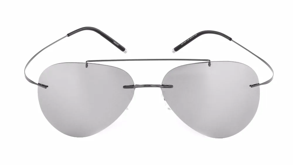 Мужские и женские солнцезащитные очки без оправы поляризационные из титанового