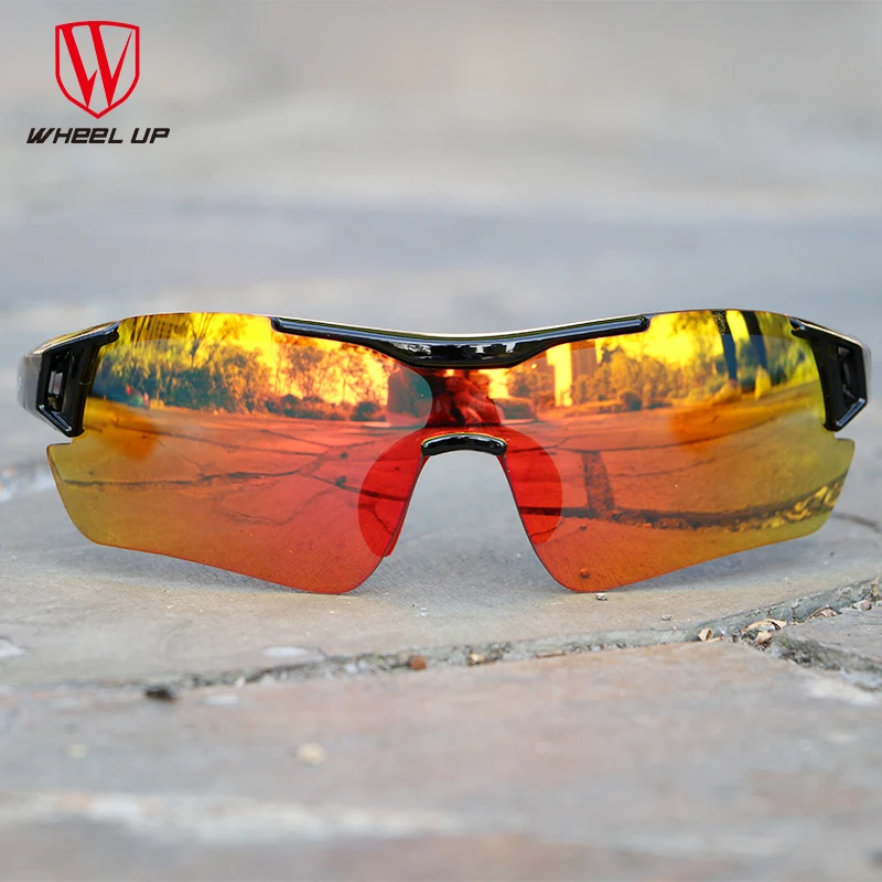 WHeeL UP 3 Lens UV400 Cycling Eyewear Men Women Waterproof Coating Aerodynamic Bicycle Polarized Sunglasses MTB Glasses | Спорт и