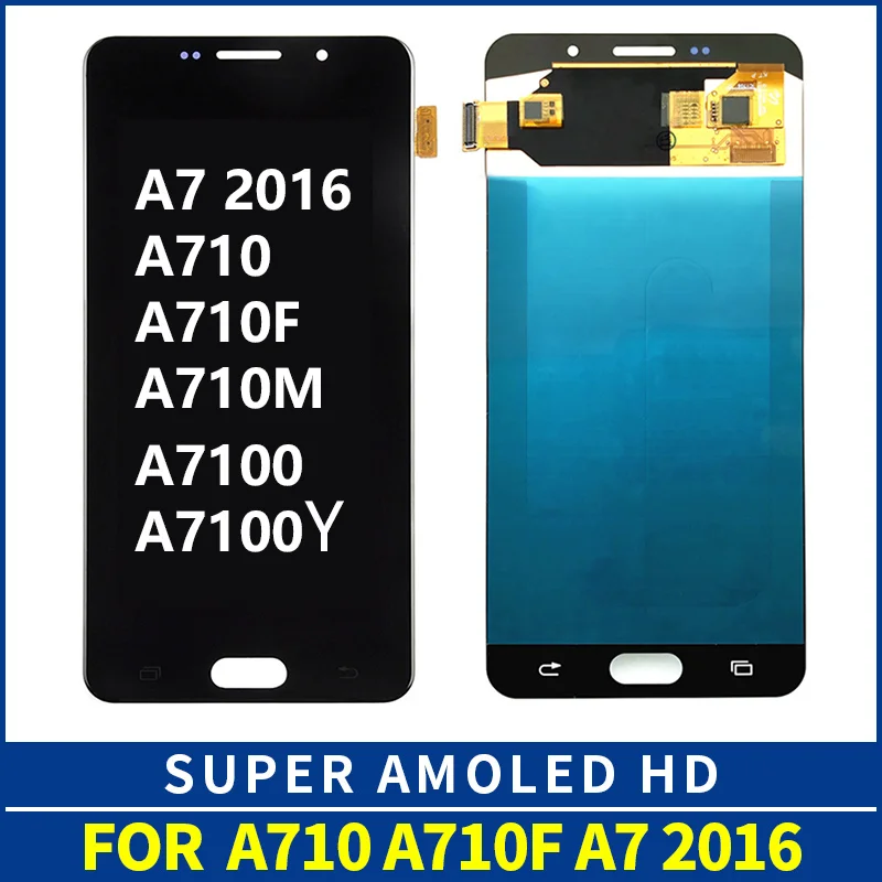ЖК-дисплей OLED для SAMSUNG GALAXY A7 2016 сенсорный экран с дигитайзером в сборе замена A710F