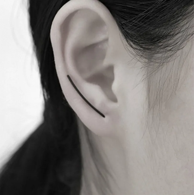

Korean Fashion Jewelry Simple Personality Temperament Minimalist Custom U-shaped Earrings Geometric Female Elegant Earrings