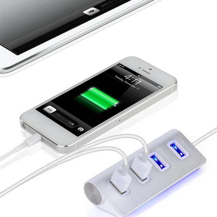 USB 4-портовый расширитель kebidu светодиодный высокоскоростной концентратор 2 0