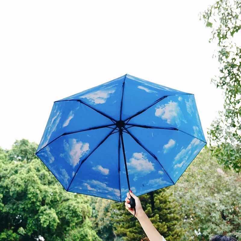 Зонты с защитой от УФ-лучей солнца дождя зонтик голубое небо белое облако