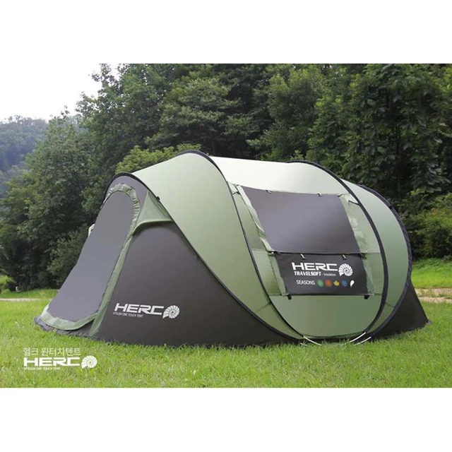 New Arrival 3-4 Person Use Ultralarge Pop Up Automatic Quick Open Beach Large Gazebo Camping Tent 1
