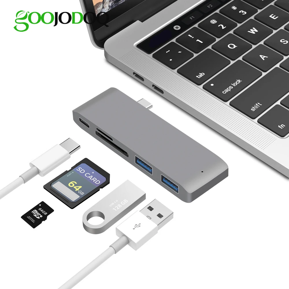 USB C концентратор SD/TF кард ридер для Macbook Pro type адаптер с зарядным портом Мульти 3 0