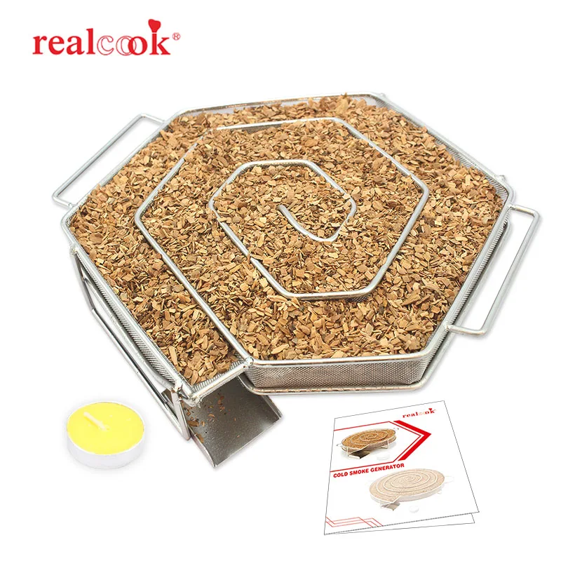 Коптильная решетка Realcook для барбекю Шестигранная коробка генератора холодного