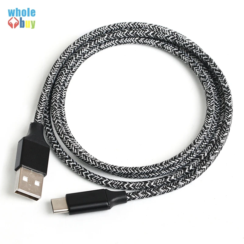 100 шт./лот 1 м 2 3 А цветная тканевая пряжа Micro 5pin 8pin TypeC нейлоновая оплетка Usb кабель