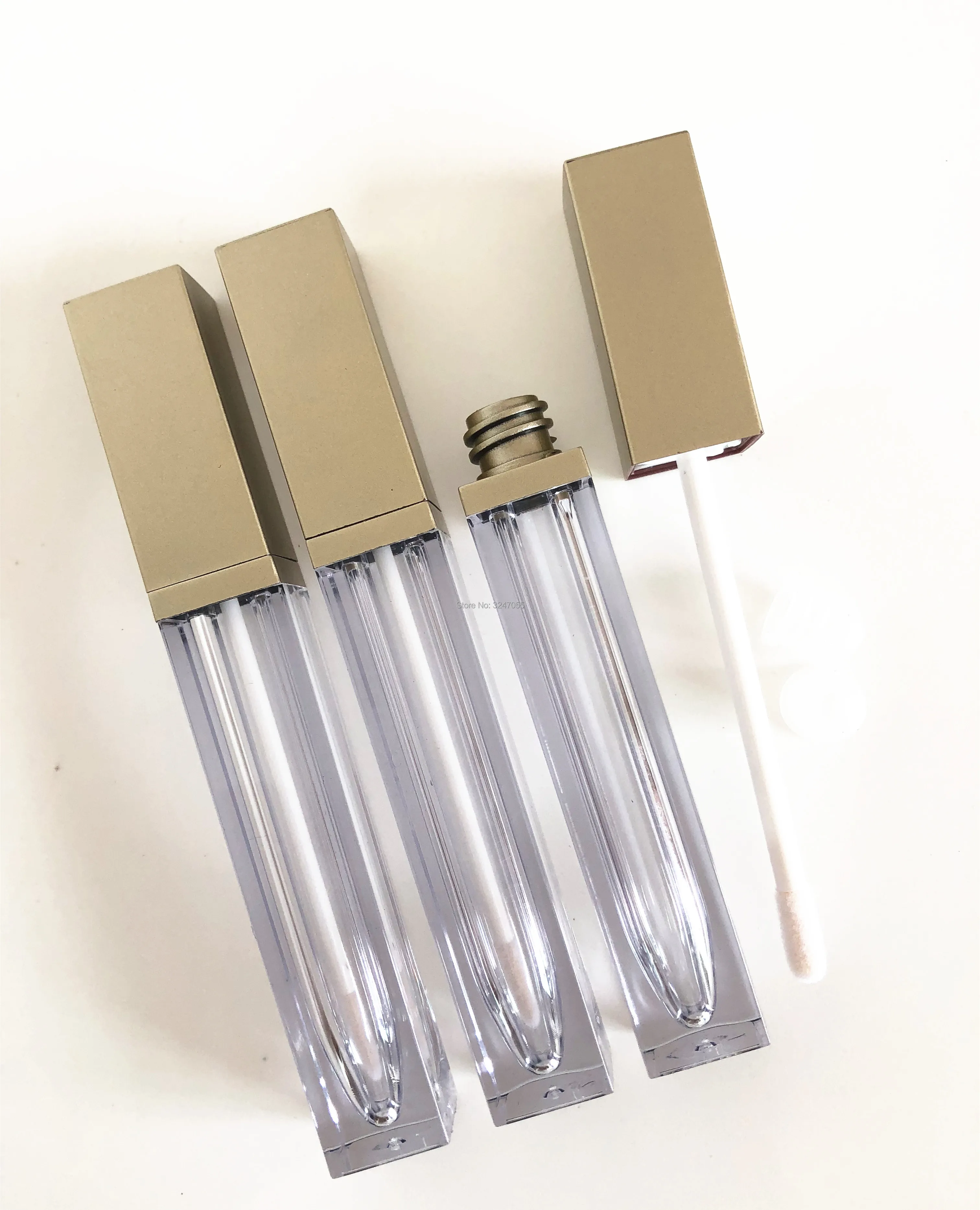 

6ML Square Plastic Portable Cosmetic Lip Gloss Refillable Bottle, Lip Beauty Tool Cosmetic Containers, Makeup Lipgloss Container