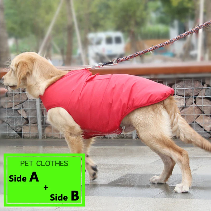 XS 5XL зимняя Двусторонняя Одежда для питомцев куртка маленьких больших собак