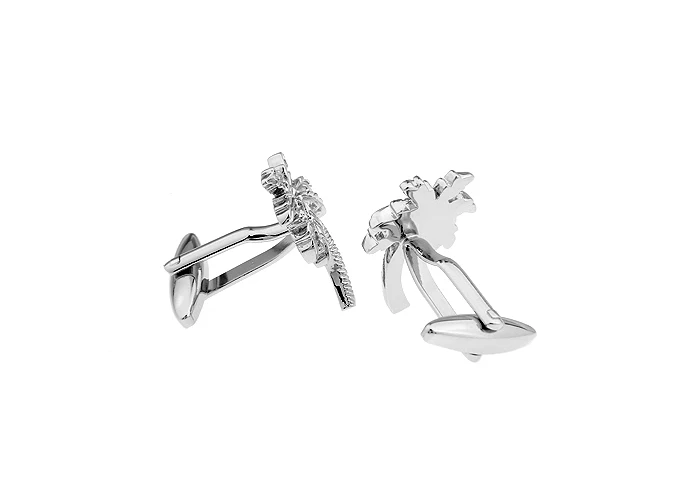 Игаме кокосовое дерево запонки Серебряный цвет латунный материал Бесплатная