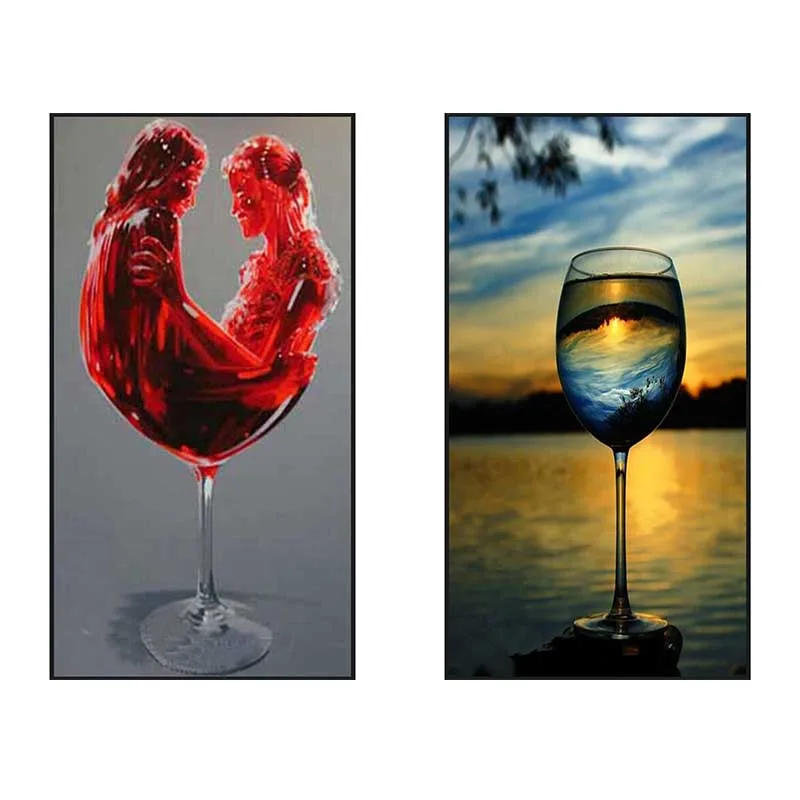Картина из бокала с абстрактным стеклом 5D алмазная вышивка сделай сам крестиком