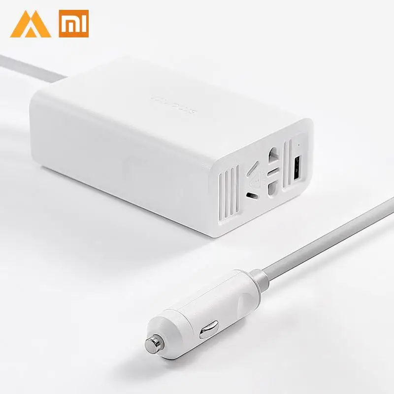 Xiao mi jia Smart автомобильный инвертор 12 В до 220 USB быстрая зарядка AC Xioa розетка