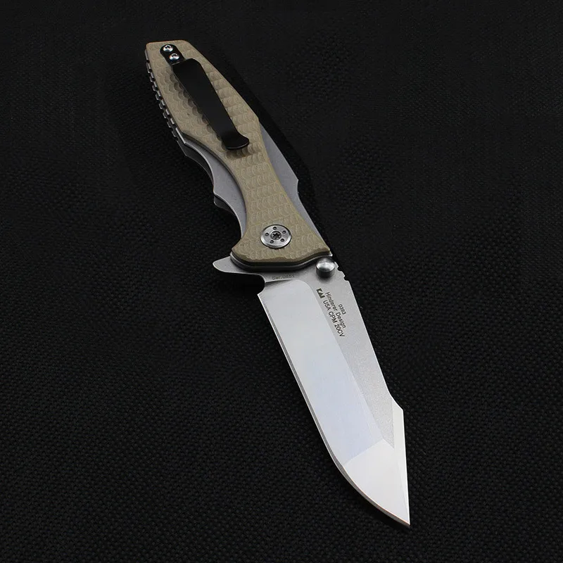 ZT0393 9cr14mov лезвие G10 ручка складной нож шарикоподшипник Флиппер Открытый Отдых Охота выживания утилита EDC нож инструмент подарок - Цвет: desert