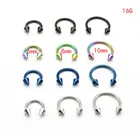 Кольцо круглое в форме подковы с шипами, ювелирное изделие из хирургической стали 316L для пирсинга губ, сосков, носа, перегородки, бровей, тела 6 мм 8 мм