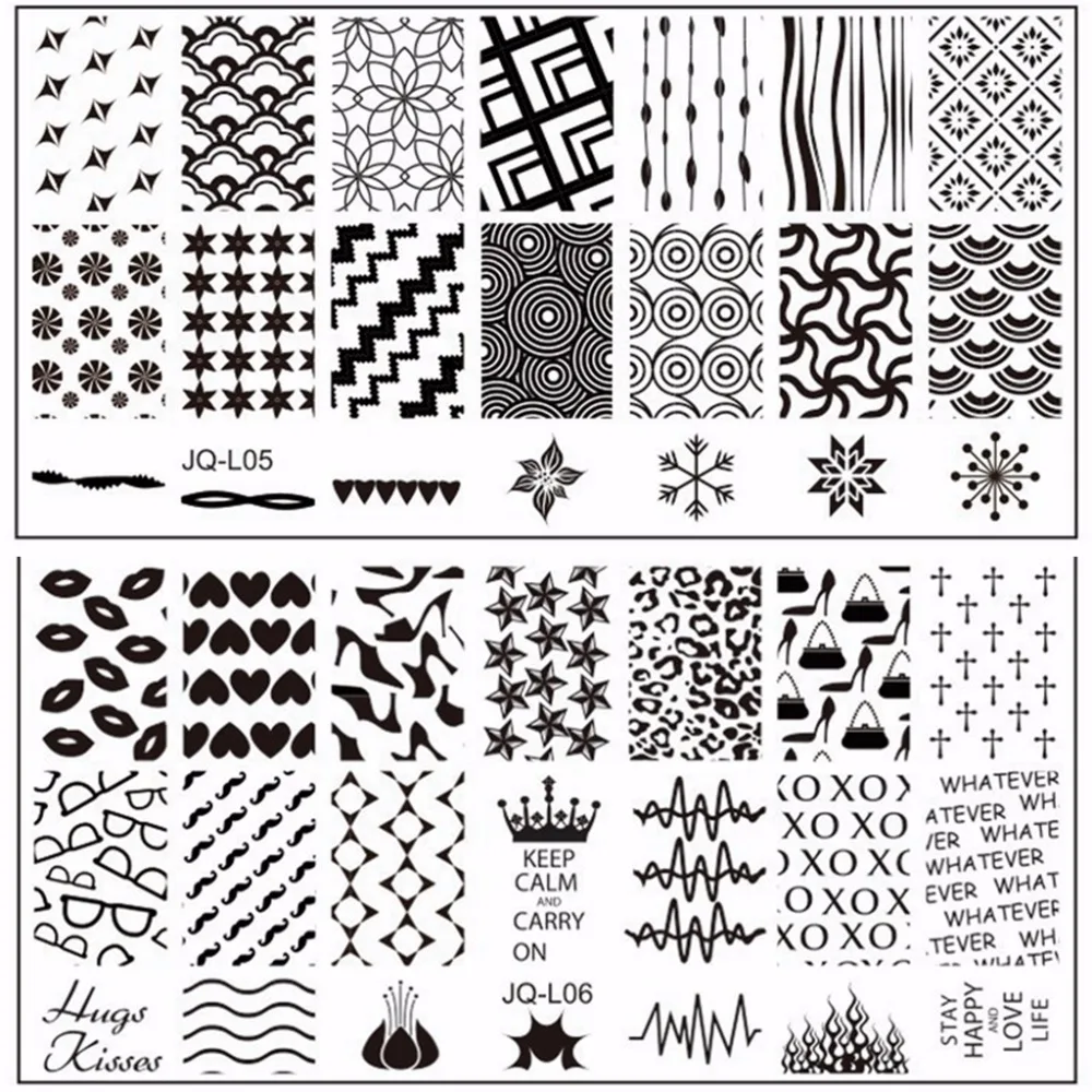 2 шт. трафареты из нержавеющей стали для дизайна ногтей|nail art stamper plate|stencils printstamper