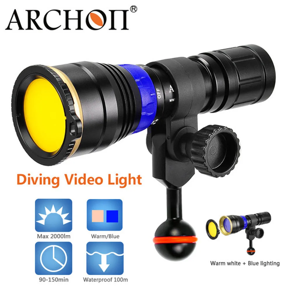 ARCHON DL01 WL07 подводный прожектор 10 * Cree XP E D4 длина волны 455 нм Синий свет фонарик для
