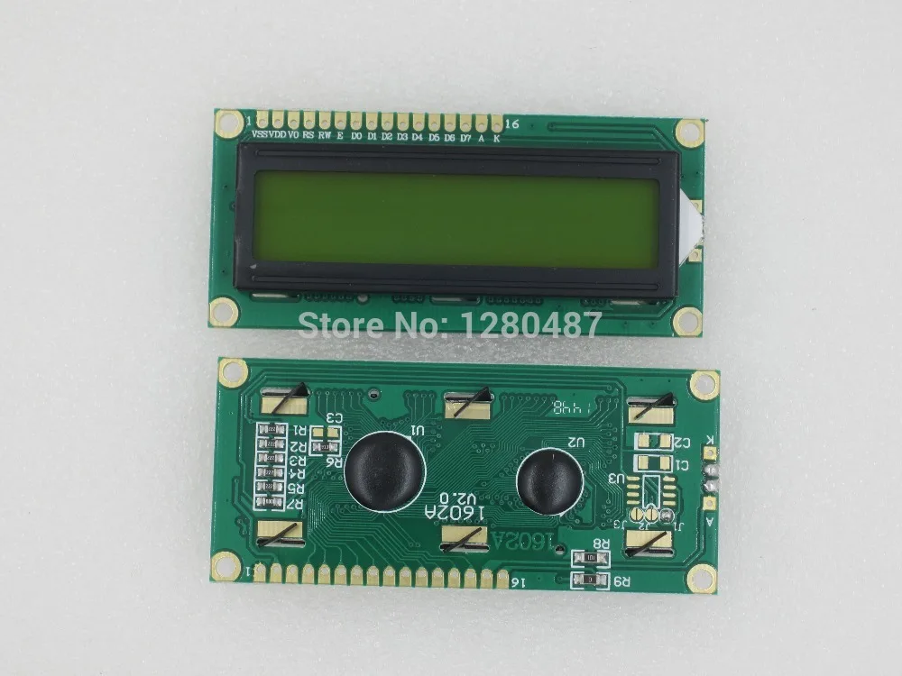 Бесплатная доставка 1 шт. LCD1602 жк 1602 желтый экран с подсветкой 1602A-5v | Электронные