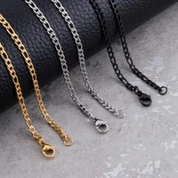 3mm width stainless steel figaro chain goldblack trendy necklaces hip hop jewelry