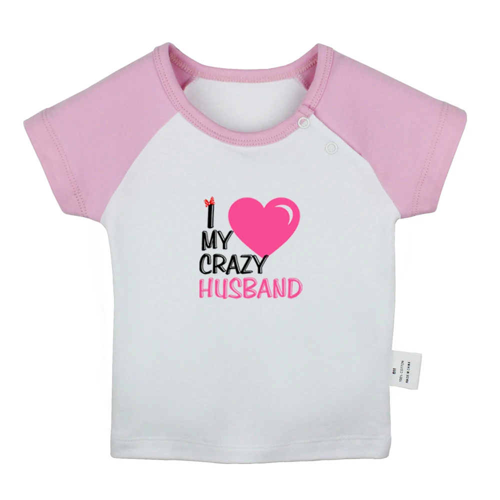 Милые черные футболки для новорожденных с надписью I Love My CRAZY GIRLFRIEND подарок на