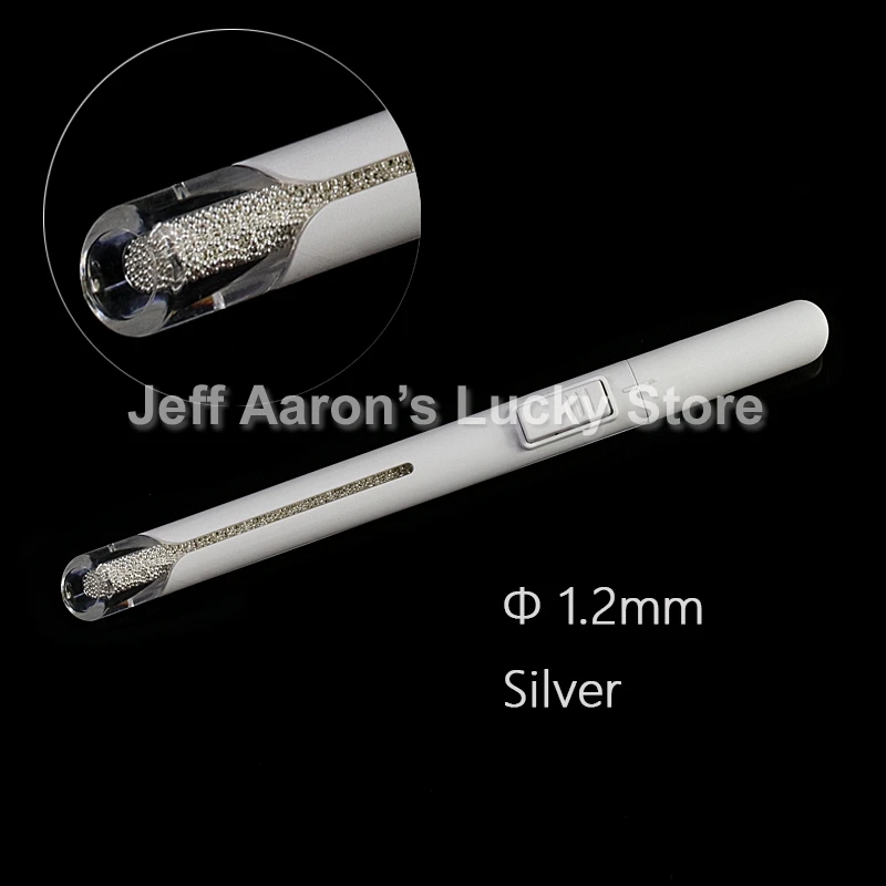 1.2MM silver Розовое золото серебро черный 3D металлические украшения для дизайна ногтей икра бусины слиток ручка Аксессуары для маникюра точечные инструменты - Цвет: 1.2MM silver