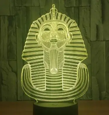 Type 3 1 шт. 7 цветов Изменение египетского Anubis 3D Bulbing лампа иллюзия цвета Изменение Настольный светильник с черным сенсорным базовый Декор ночной Светильник - Испускаемый цвет: Type 3