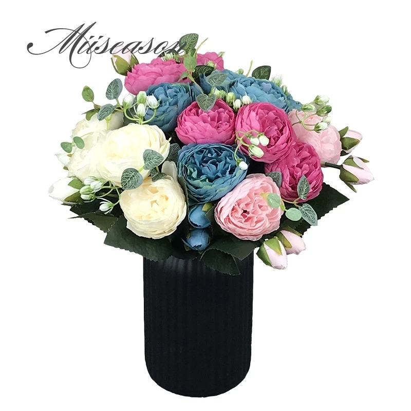 Искусственные шелковые пионы 5 шт. /букет|Искусственные и сухие цветы| |