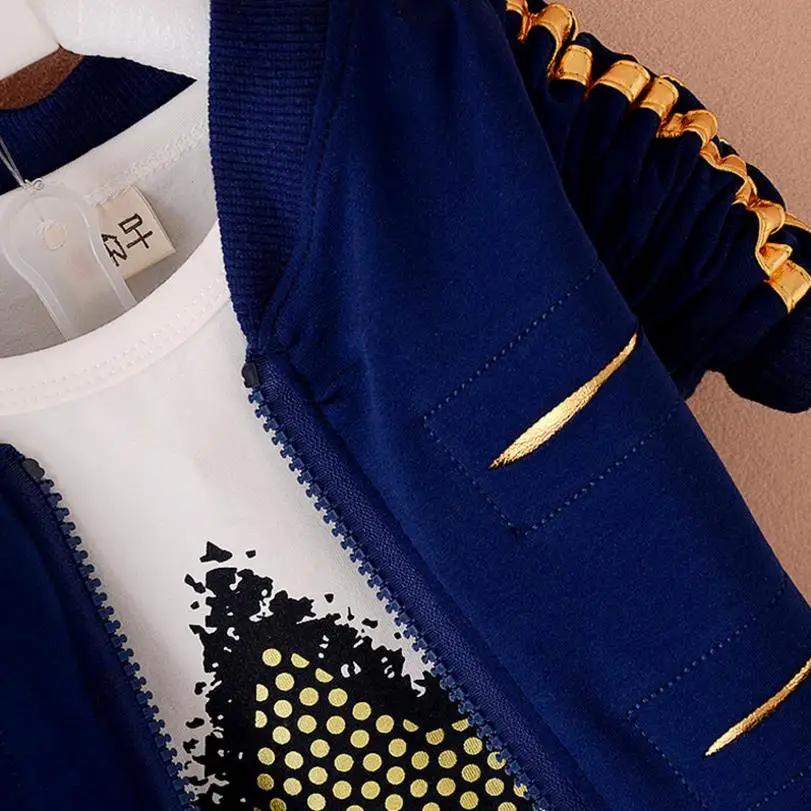 Комплект одежды для мальчиков хлопковый спортивный костюм с длинным рукавом на