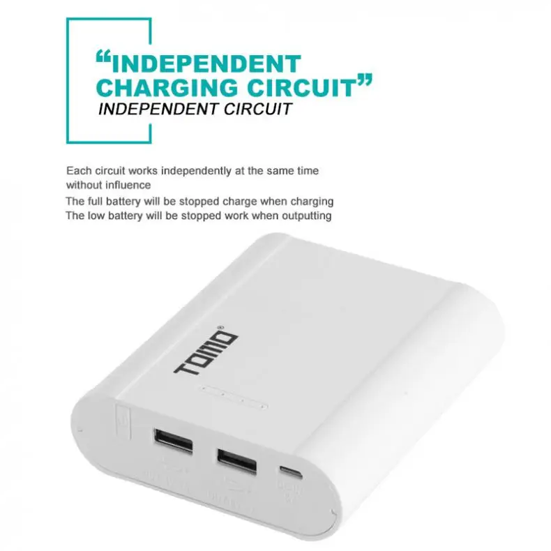 TOMO P4 USB литий-ионное интеллектуальное зарядное устройство умный DIY Мобильный Внешний аккумулятор чехол с поддержкой аккумуляторов 4x18650 и двумя выходами