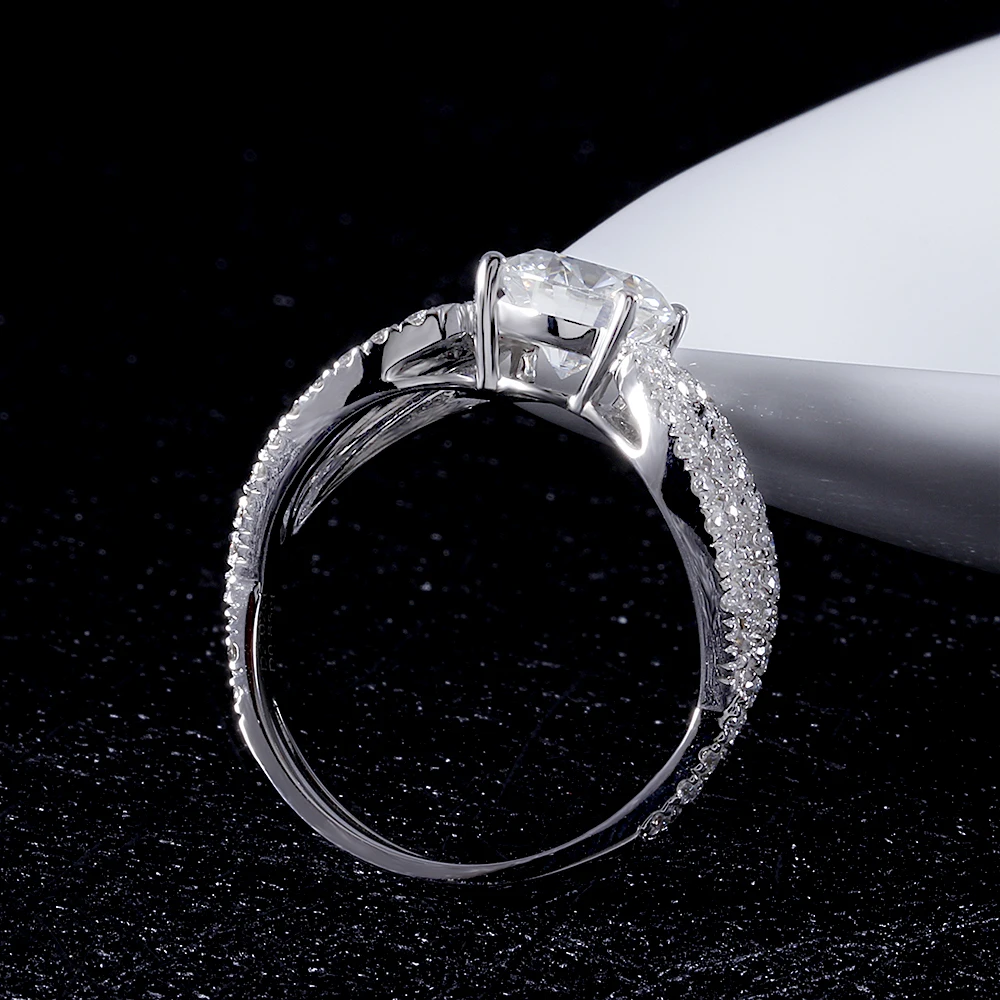Transgems Luxury Center 3ct 9mm F Color Moissanite Engagement Ring for Women with Accents | Украшения и аксессуары