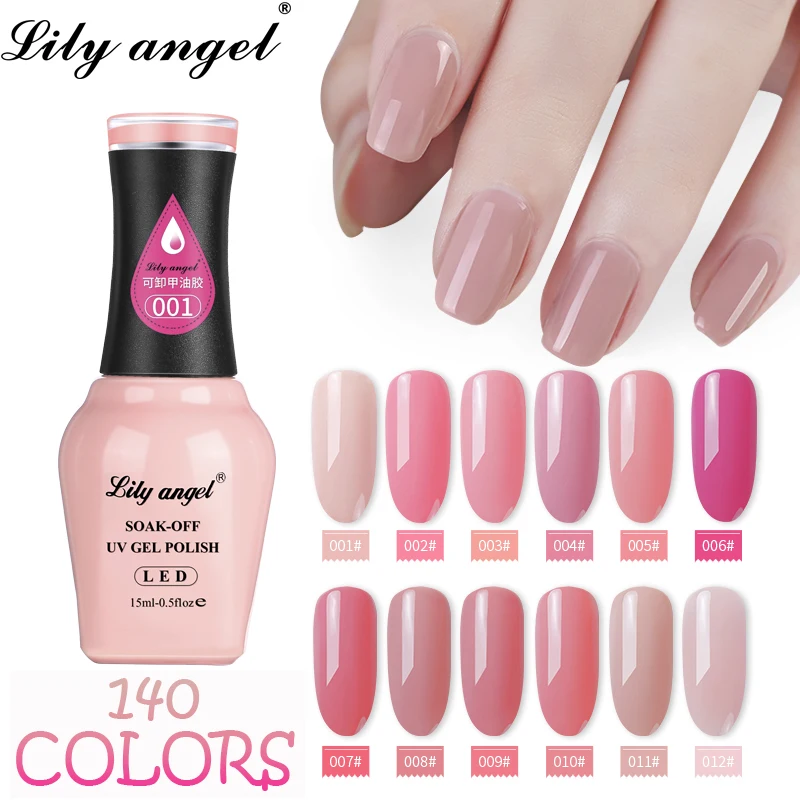 Гель лак для ногтей LiLy Angel прочный отмачиваемый с новым рисунком 15 мл 140 цветов на
