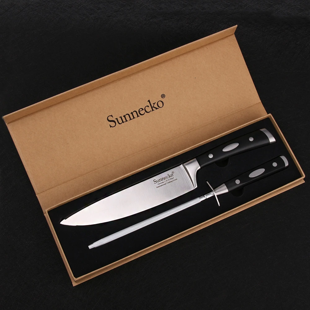 SUNNECKO 8 5 &quotнож шеф-повара и точилка 2 шт набор крафт-бумага подарочная коробка