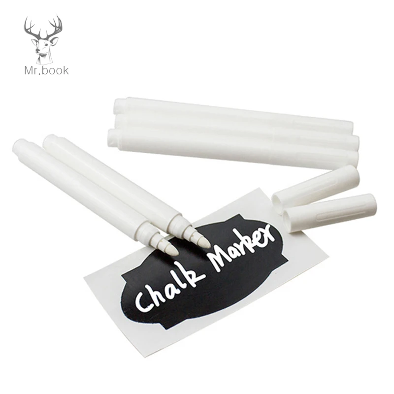 

4/10pcs White Liquid Chalk Pens for Wall Sticker Kid Room Blackboard Kitchen Jar Convenient Removable Mark Pen School Stationery