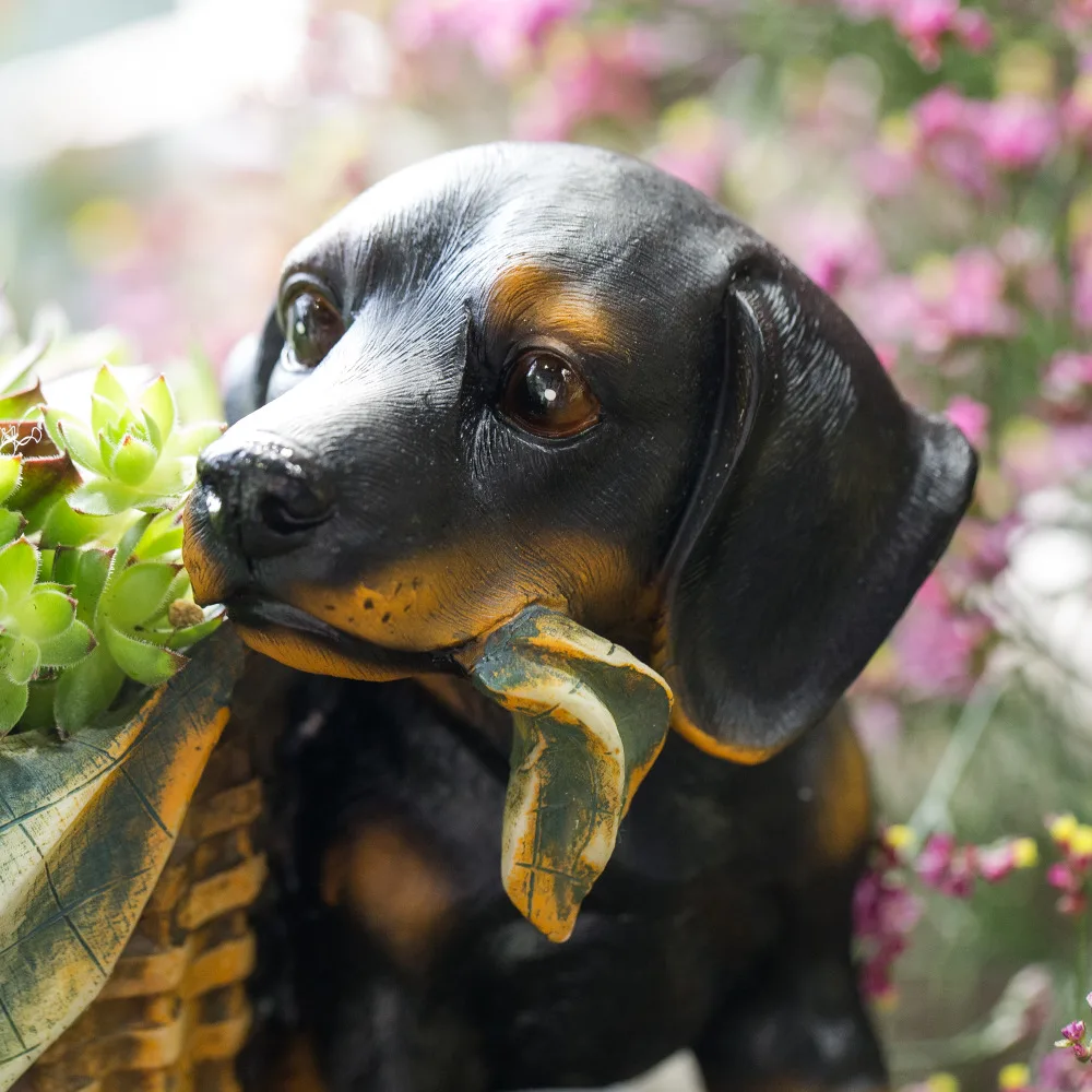 Милый мультяшный цветочный горшок из смолы овчарка каваи в форме собаки сочные