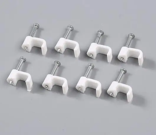 100 шт./пакет 4 мм Кабельные зажимы кабельные квадратные белые|nail wire clips|cable clipcable nail |